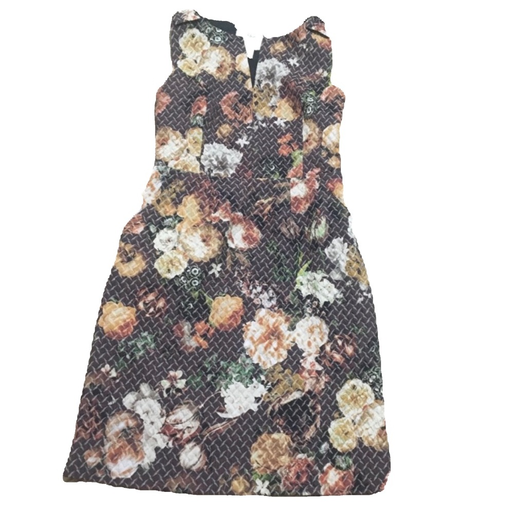 Anthropologie Tabitha Tema Floral Quilted Basketweave Dress - Size 4